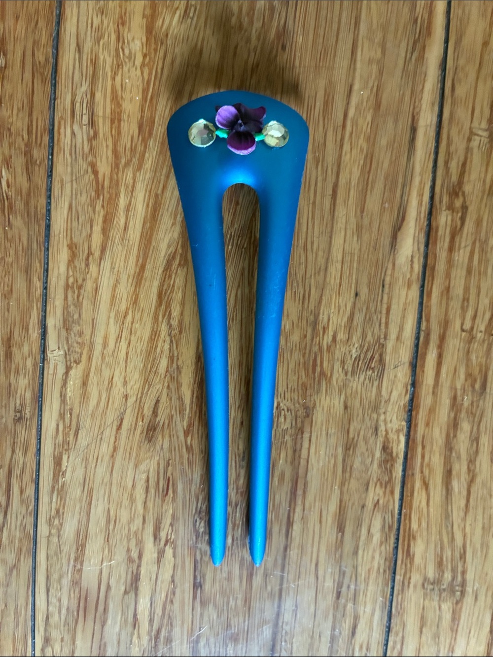 Tarina Tarantino Blue Floral Accent Hair Fork - Women Accessories